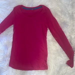 bright pink long sleeve t shirt